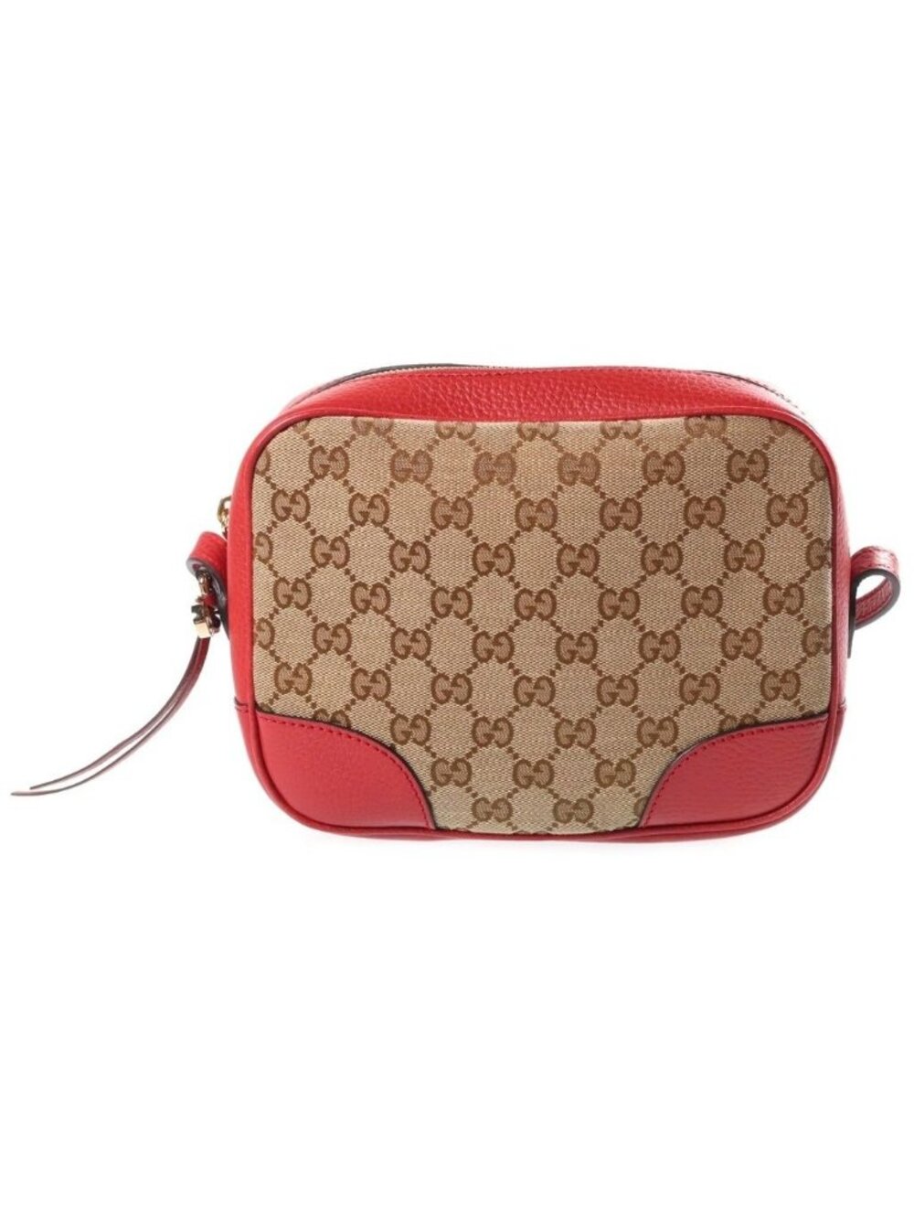 Gucci GG Canvas Shoulder Bag Red Beige